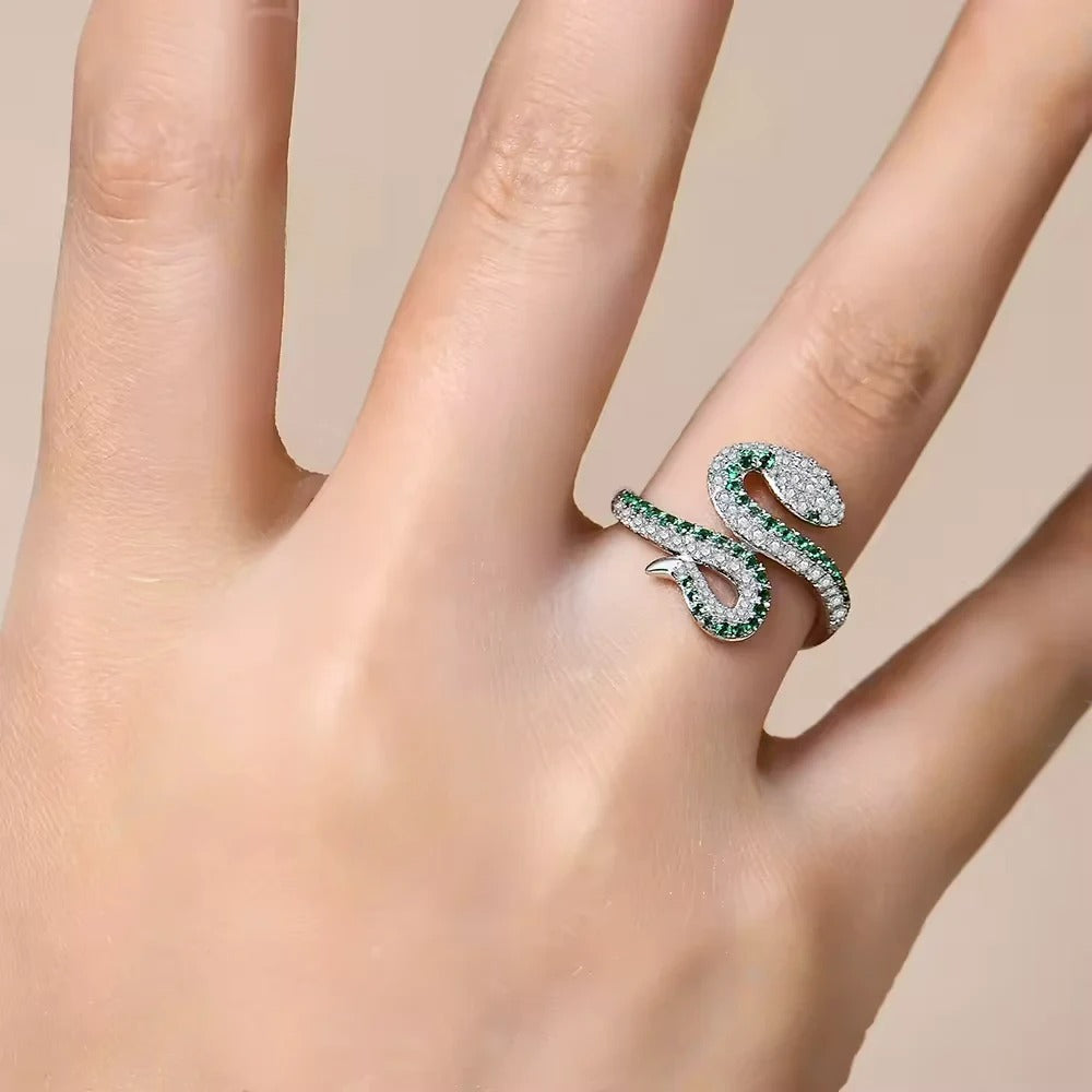 Moissanite Snake Fashion Ring in 925 Sterling Silver