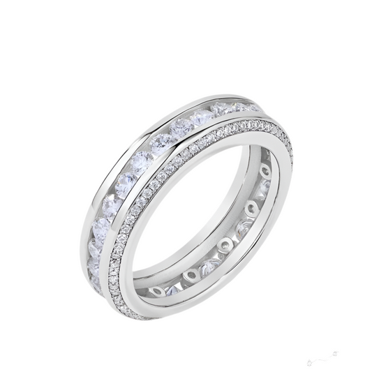 Moissanite Eternity Band in 925 Sterling Silver