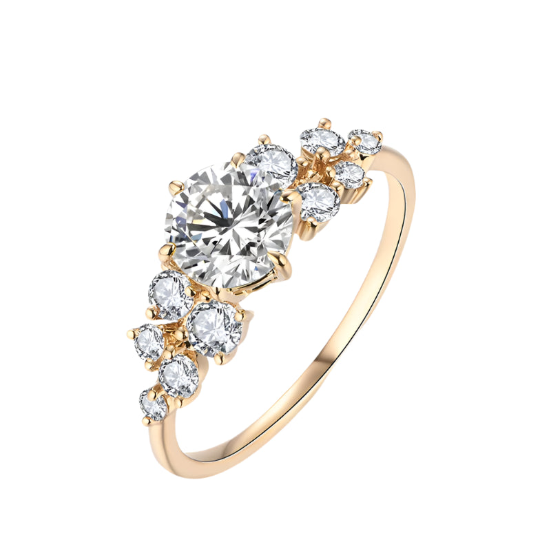 10K/14K Yellow-Gold Moissanite Engagement Ring