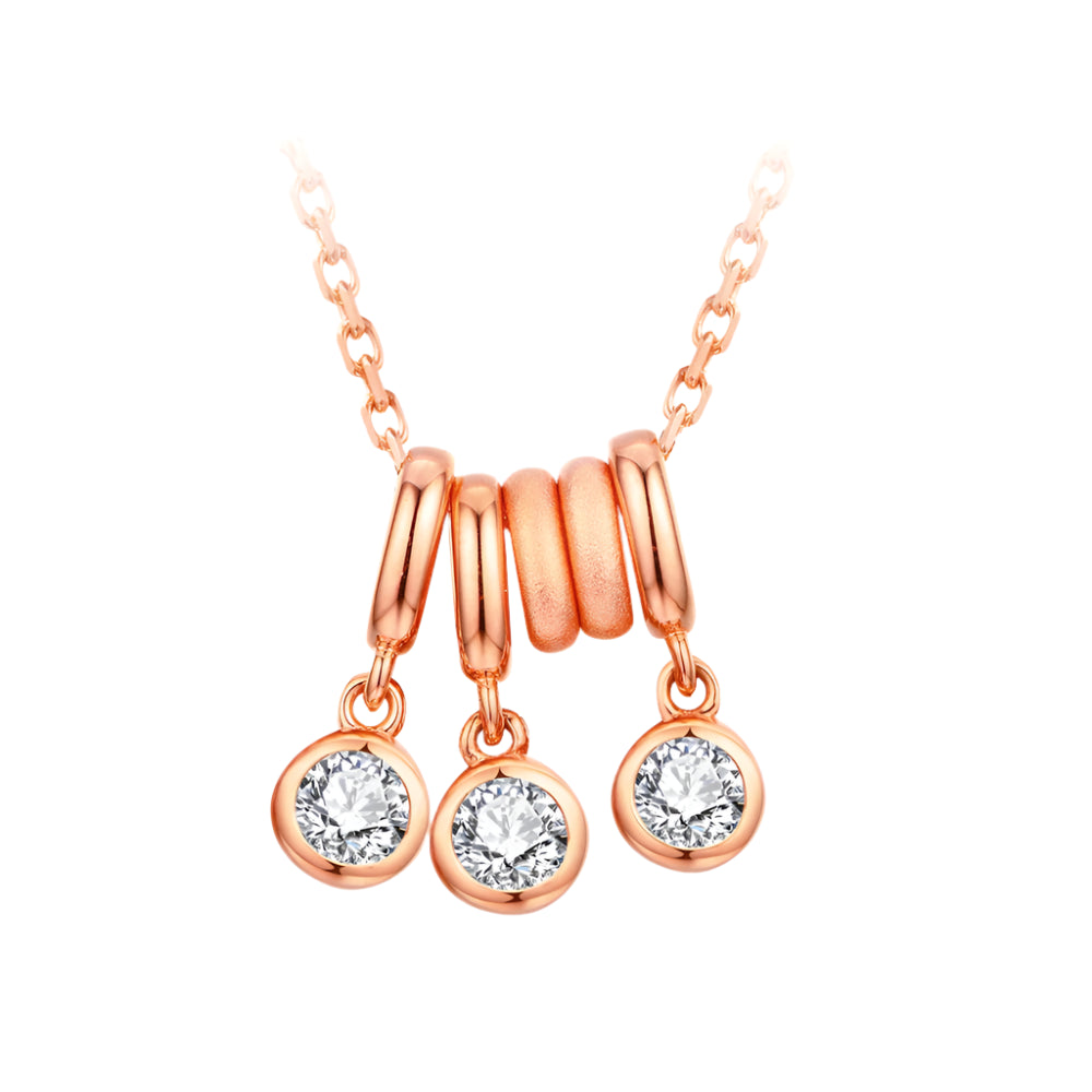 Round-Cut Moissanite Pendant Necklace in Sterling Silver with Gold Plating