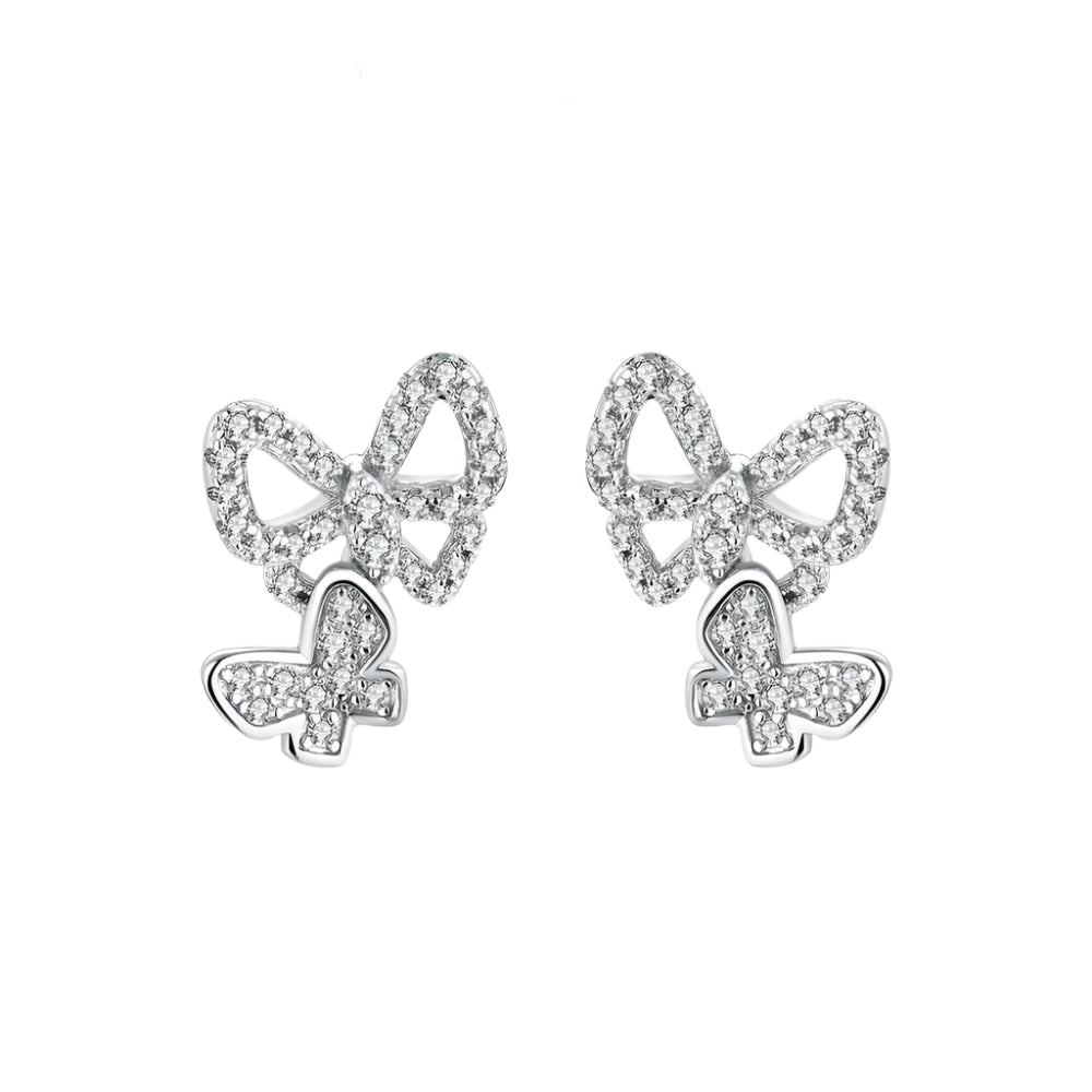 Moissanite Butterfly Stud Earrings in 925 Sterling Silver