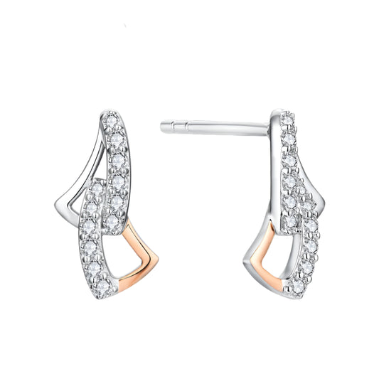 Moissanite Drop Earrings in 925 Sterling Silver with White Gold Plating