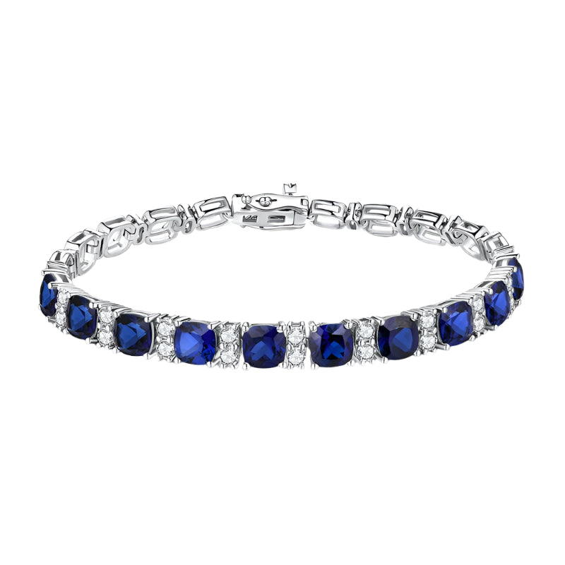 Moissanite Diamond Tennis Bracelet with White Rhodium Plating in 925 Sterling Silver