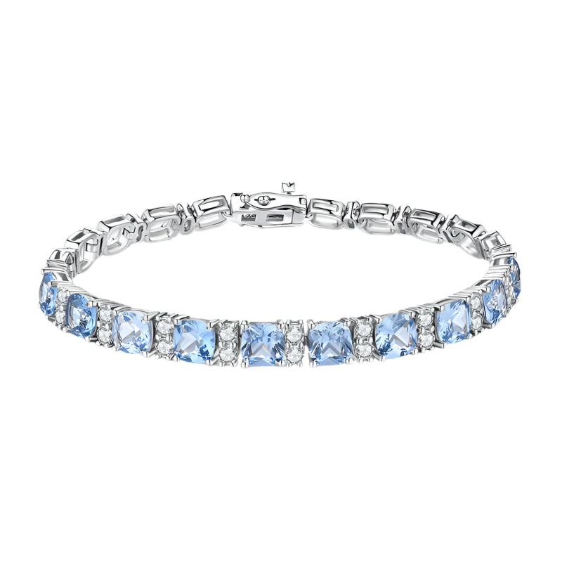 Moissanite Diamond Tennis Bracelet with White Rhodium Plating in 925 Sterling Silver