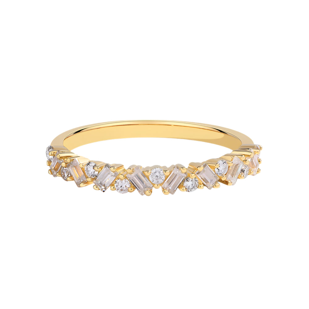 Rectangular-Cut Moissanite Stackabale Ring in 10K/14K/18K Gold