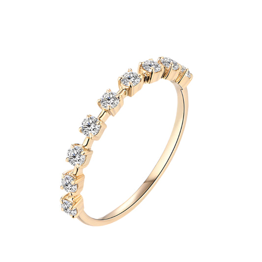 Round-Cut D Color VVS1 Moissanite Ring in 10K/14K Gold