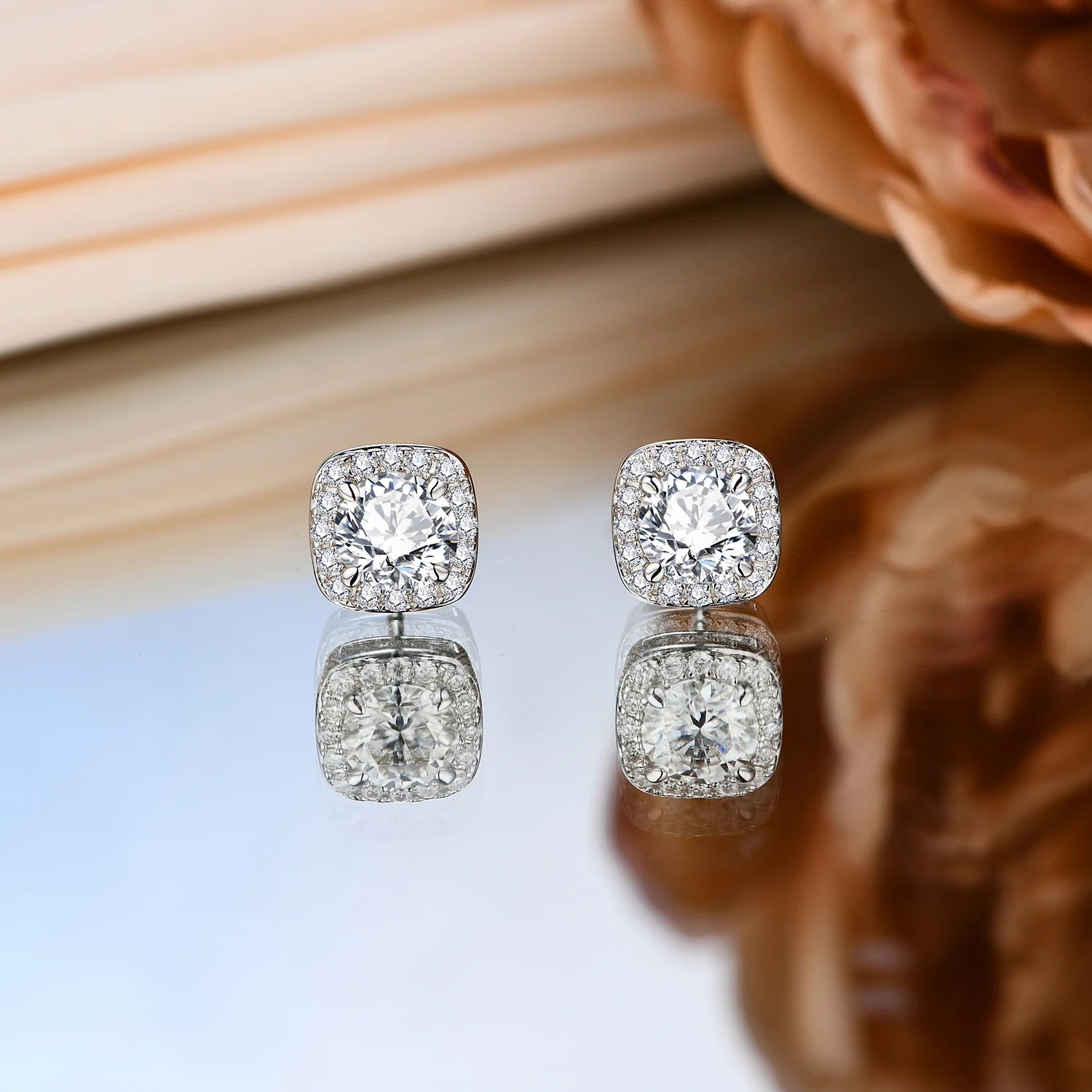 1CT Moissanite Stud Earrings in Sterling Silver