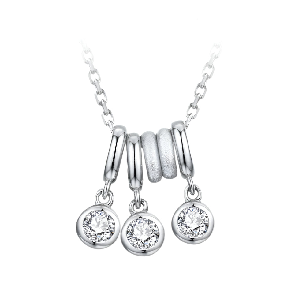 Round-Cut Moissanite Pendant Necklace in Sterling Silver with Gold Plating