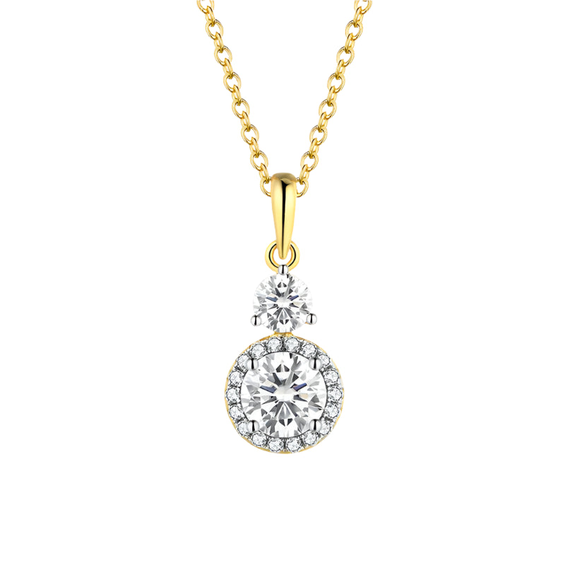 Round-Cut Moissanite Pendant Necklace in Sterling Silver