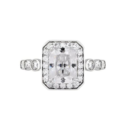 D VVS1 Moissanite Ring with 18K Gold-Plated 4-Layer Design in 925 Sterling Silver