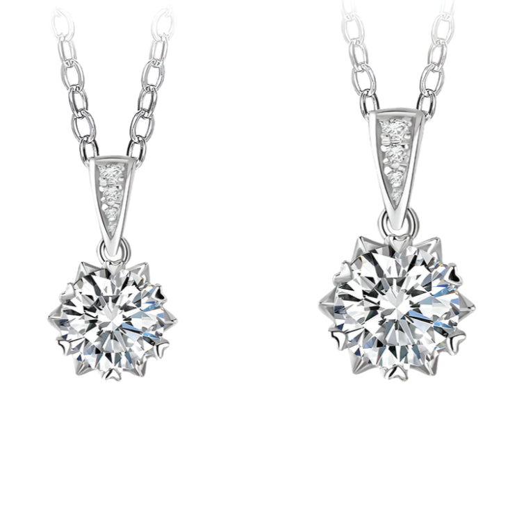 1.0 Carat Brilliant Round-Cut Moissanite Pendant Necklace in Sterling Silver