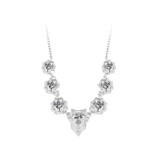 2.6CT Moissanite Round/Pear-Cut Pendant Necklace